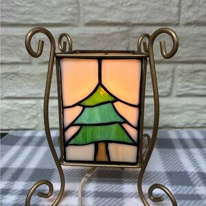 Vintage Stained Glass Holiday Light Lamp